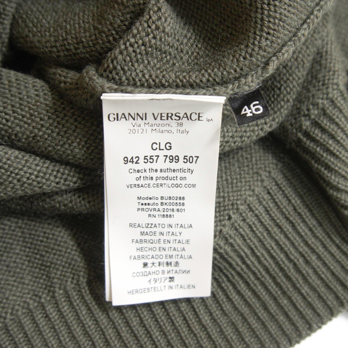 VERSUS VERSACE Turtleneck Sweater with Chest Pocket Size 46