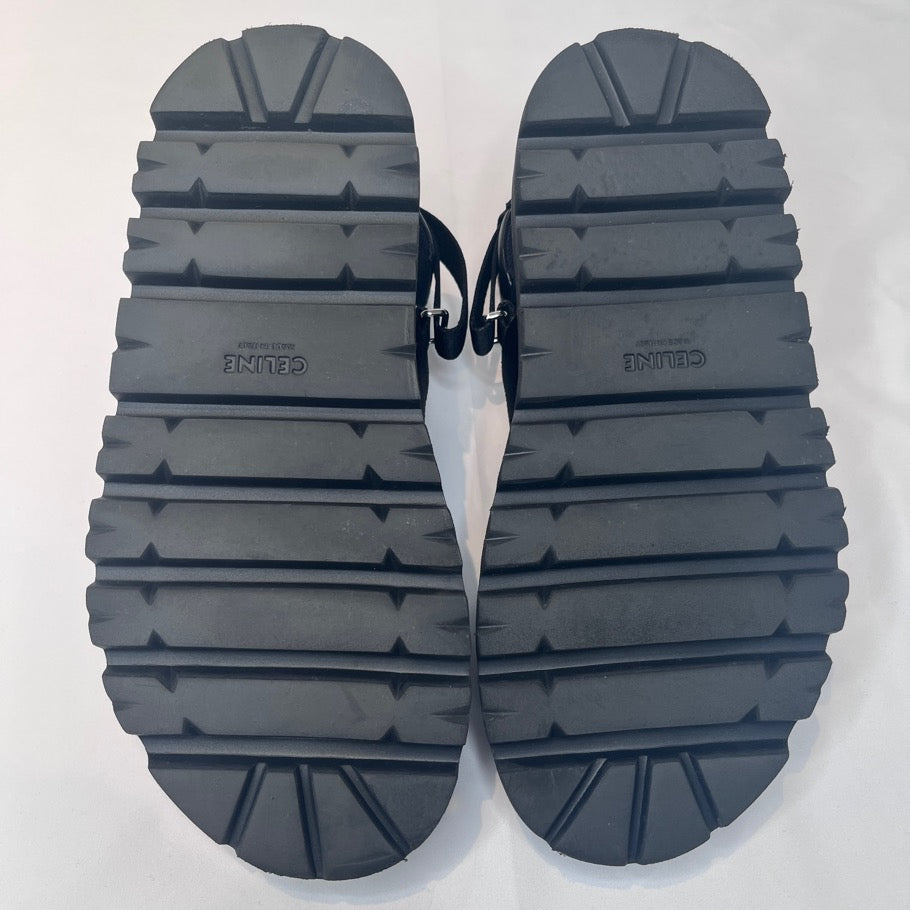 CELINE Billy Strappy Sandals Black Size 39