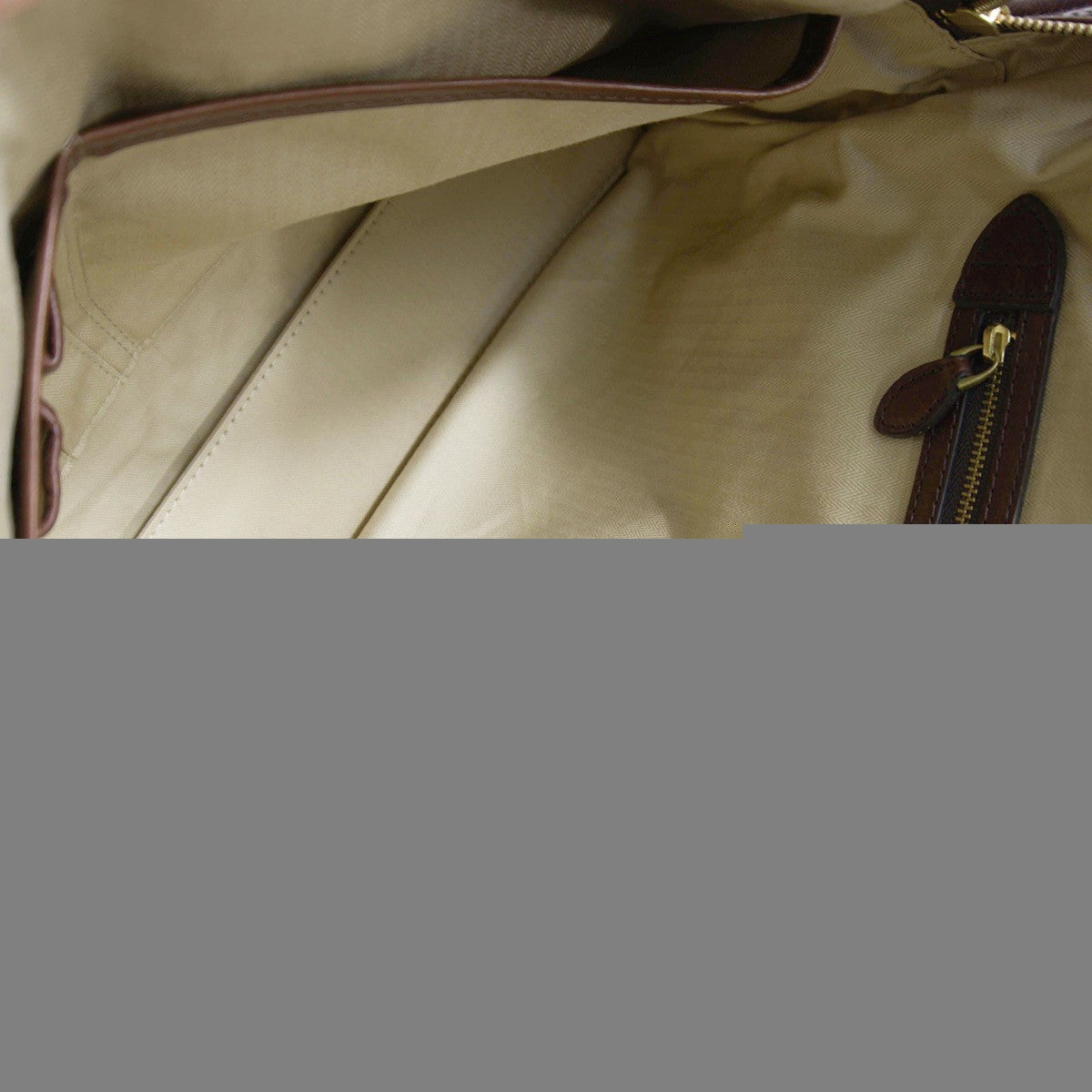 GANZO 7QS Leather 2-Way Briefcase Brown Bag