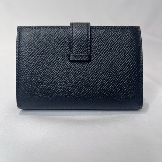 HERMES Bearn Mini Noir Veau Epsom Coin Wallet