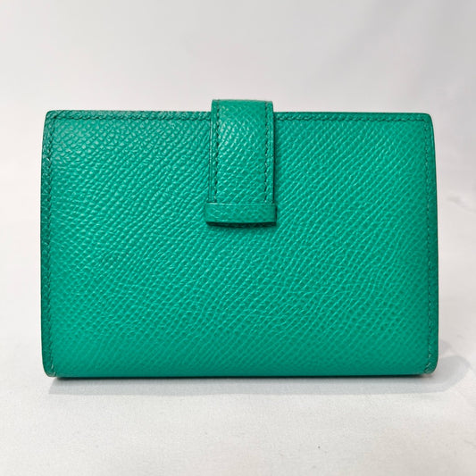 HERMES Bearn Mini Veau Epsom Jade Green Coin Case