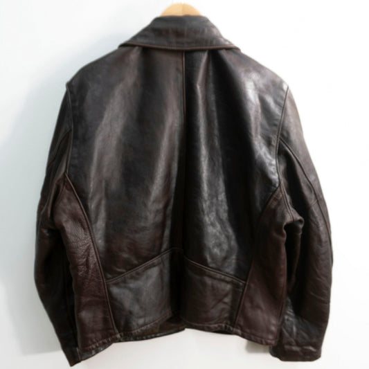 SCHOTT Collared Leather Rider Jacket Size 42