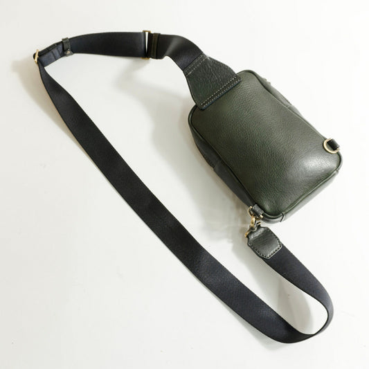 Tsuchiya Kaban Tone Oil Nume Leather Crossbody Bag Green