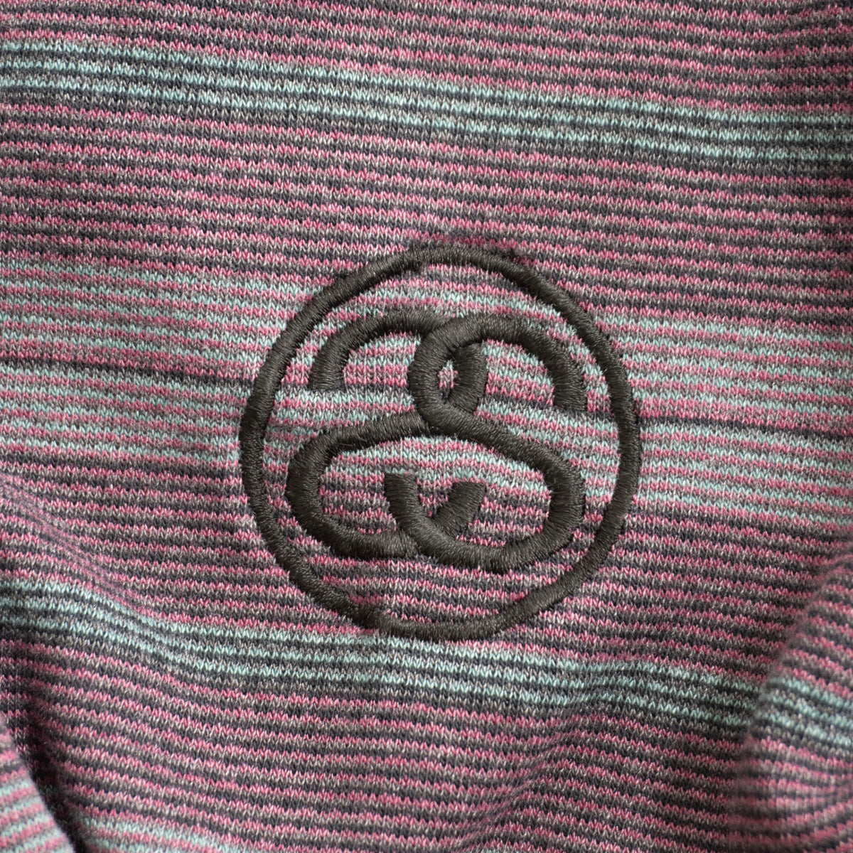 OLD STUSSY 80s SS Link Cotton Stripe Sweatshirt Size XL