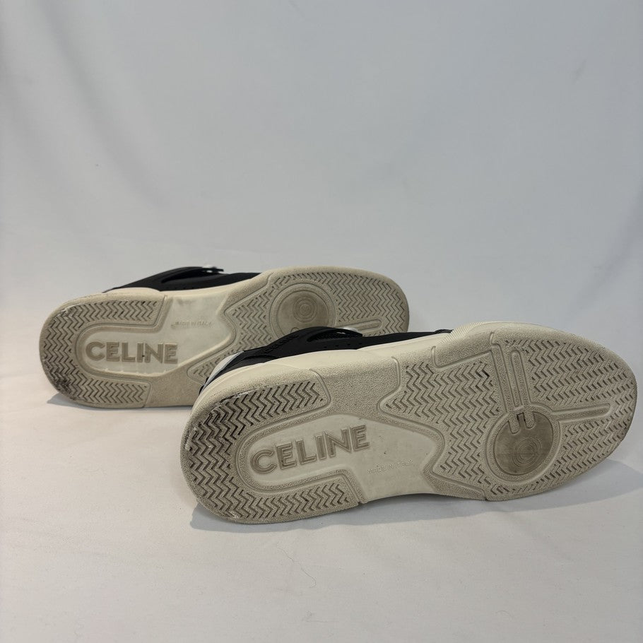 CELINE Racer Triomphe Logo B/W Sneakers Size 40