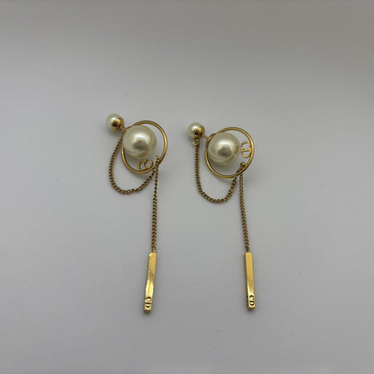 Dior Tribales Asymmetrical Faux Earrings Gold Size ONE SIZE