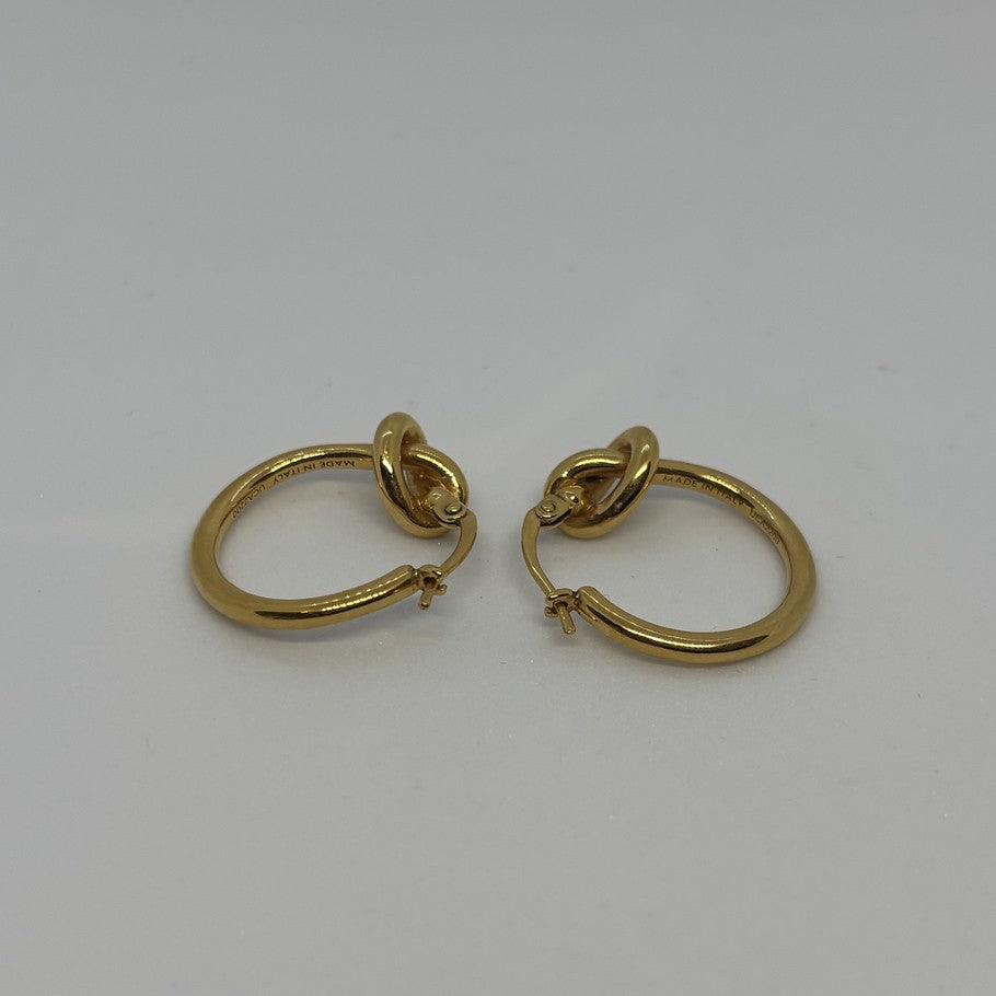 CELINE Knot Small Hoop Earrings Gold Size ONE SIZE