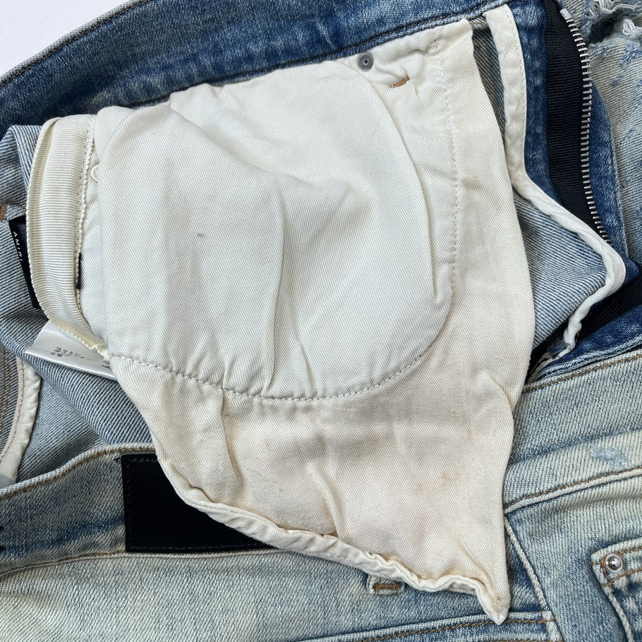 AMIRI Shotgun Distressed Jeans Light Blue Size 34