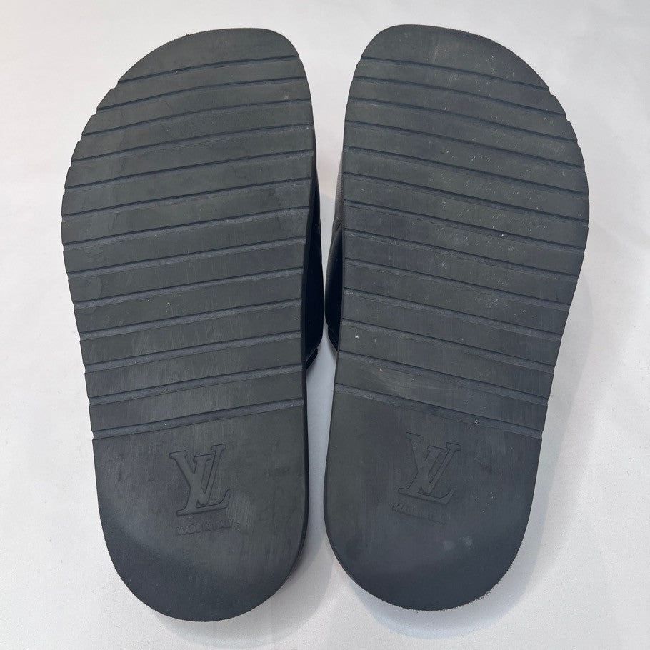 LOUIS VUITTON Miami Monogram Giant Sandals Black Size 24.5cm