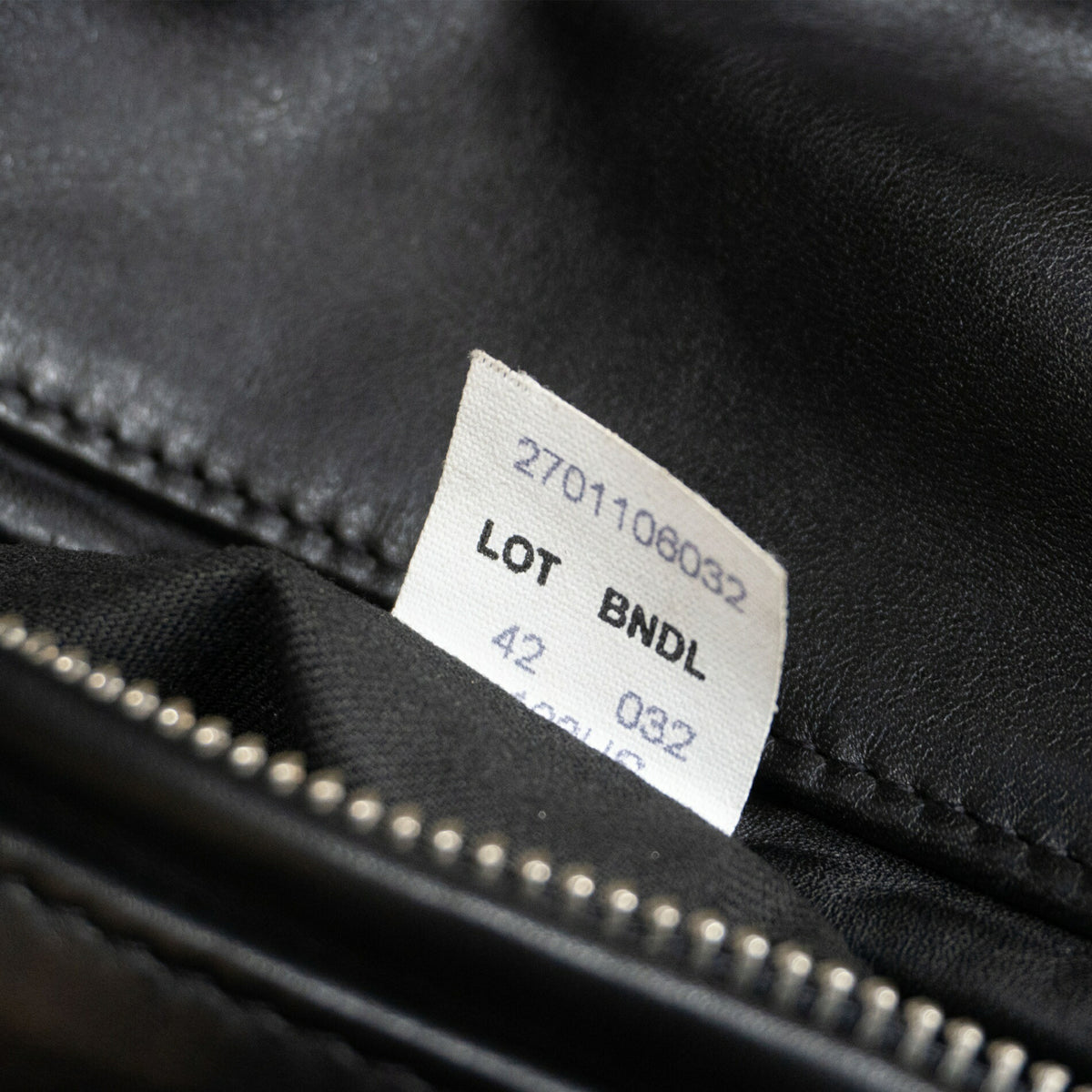 SCHOTT 103US Black Collared Single Leather Jacket Size 42