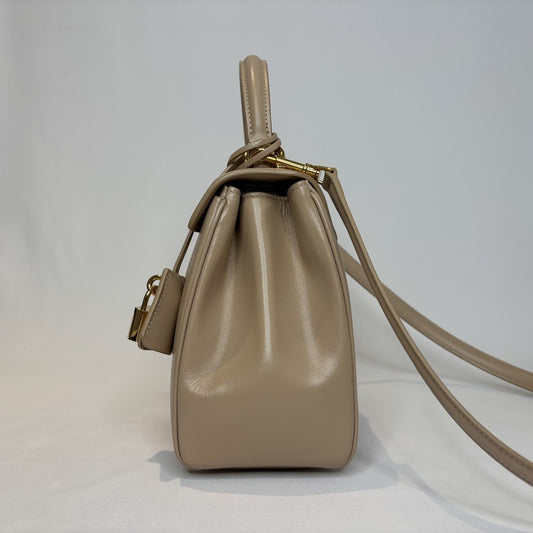 CELINE 16 Small 2-Way Leather Bag Beige Size ONE SIZE