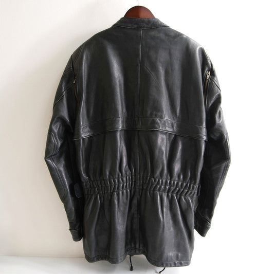 BELSTAFF Black Leather Motorcycle Jacket Size 40