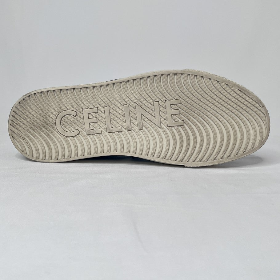 CELINE Sunset Lace-Up Low-Top Sneakers Navy Size 26.0cm