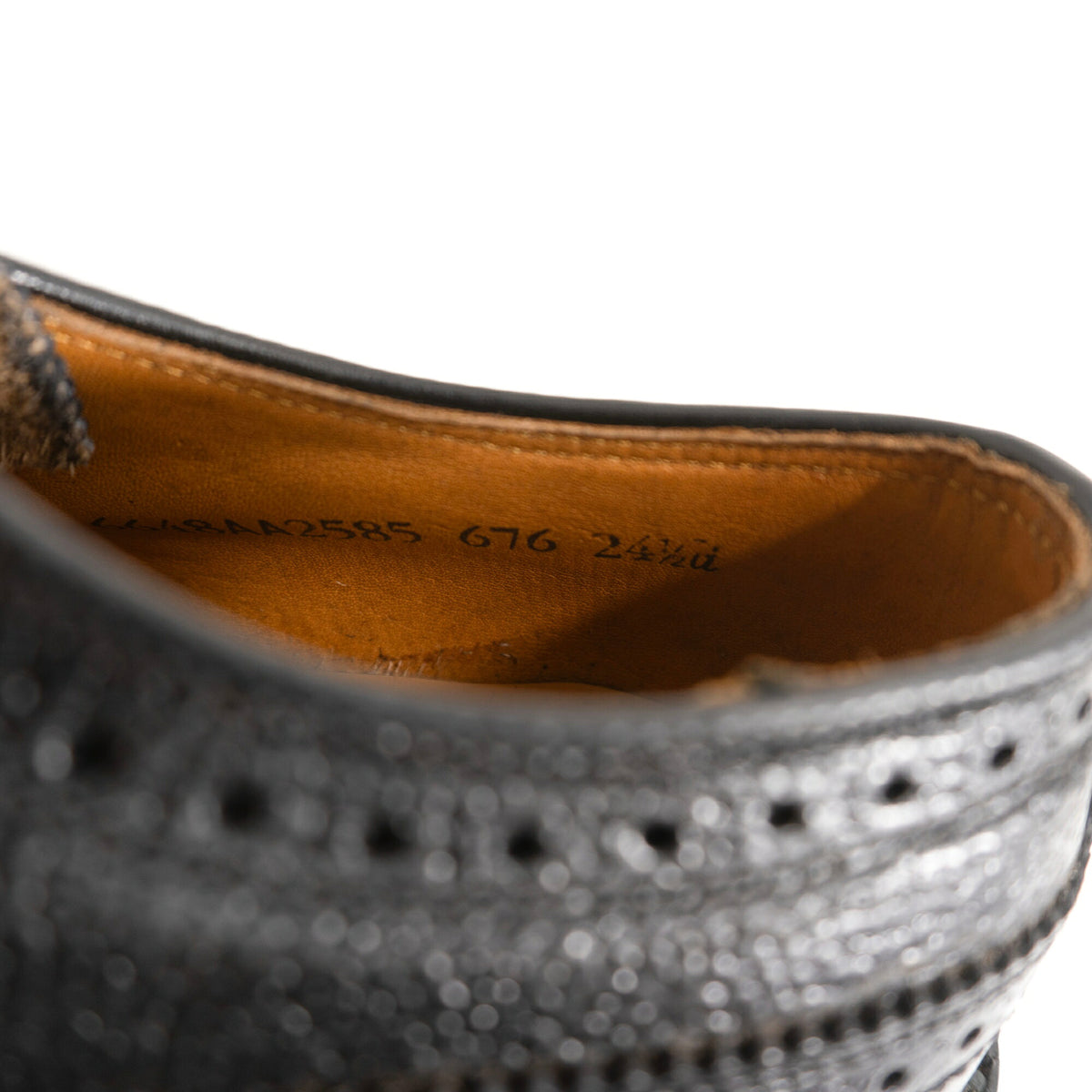REGAL Wingtip Leather Shoes Black Size 24.5EE
