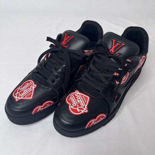 LOUIS VUITTON LV Trainer Leather Sneakers Black Size 26.5cm