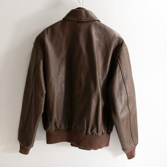 AVIREX A-2 Horsehide Leather Flight Jacket Brown Size 40