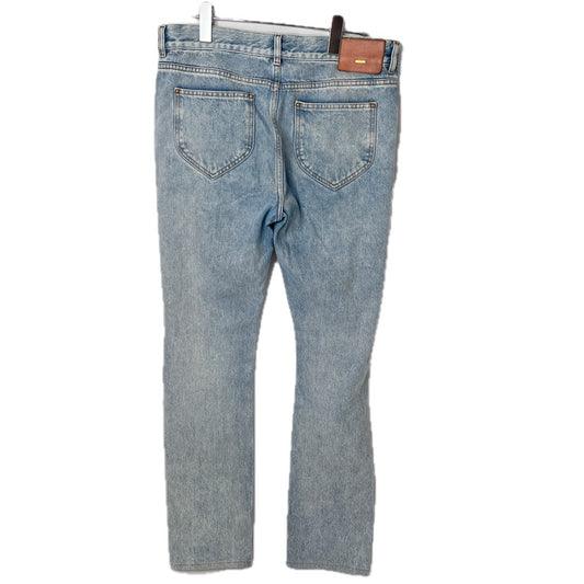 LOUIS VUITTON Leather Patch Stretch Jeans Light Blue Size 32