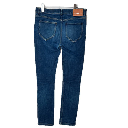 LOUIS VUITTON Leather Patch Stretch Jeans Navy Size 32