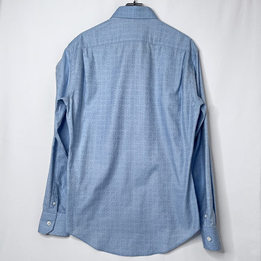LOUIS VUITTON Monogram Flower Patterned Long Sleeve Light Blue Shirt Size L