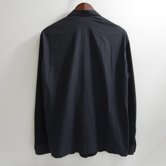 Y's for men Open Collar Mixed Fabric Shirt Jacket