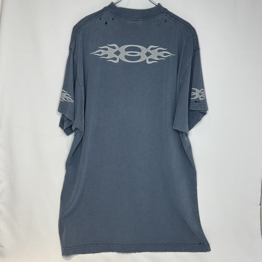 BALENCIAGA Burning Unity Oversized T-Shirt Navy Size L
