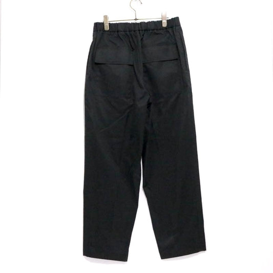 JIL SANDER High Density Cotton Wide Easy Pants Black Size 46