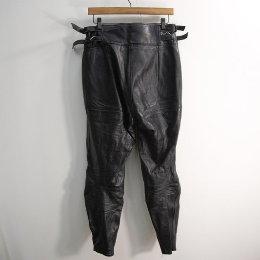 KUSHITANI Thick Cowhide Leather Biker Pants Size LL