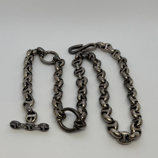 HOORSENBUHS 10MM Open Link 6P Diamond Wallet Chain Silver