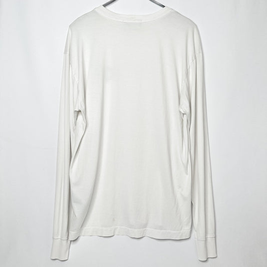 STONE ISLAND Logo Patch Long Sleeve Cotton T-Shirt White