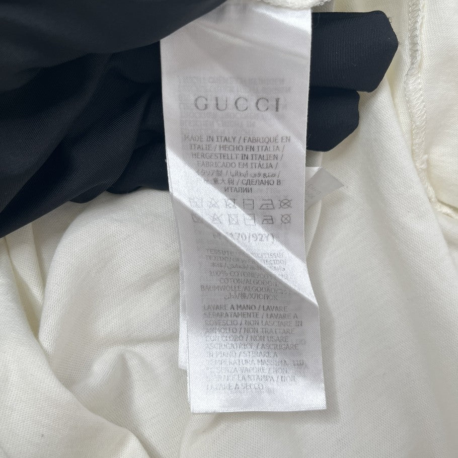 GUCCI x The North Face Logo Cat Print Cotton T-Shirt White