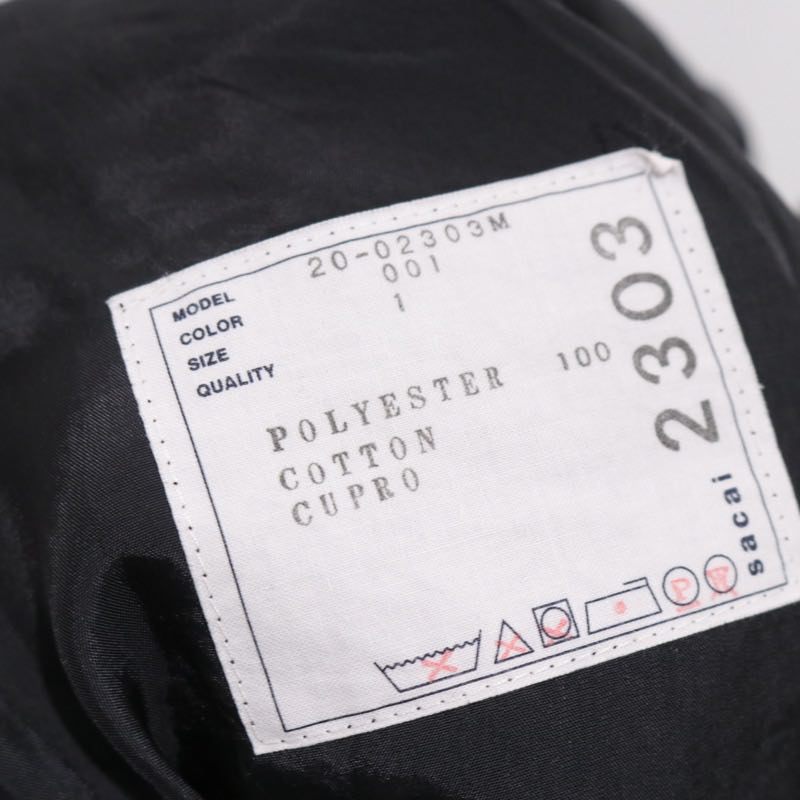 sacai 20SS World Map Print Shorts Black Pants Size 1