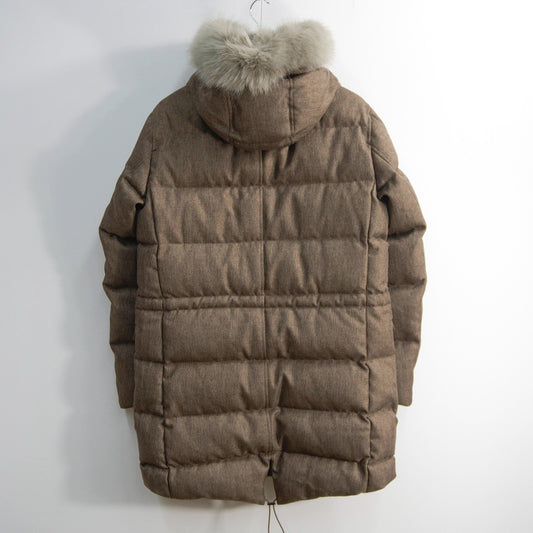 HERNO Water Repellent Poly Herringbone Down Coat Size 48