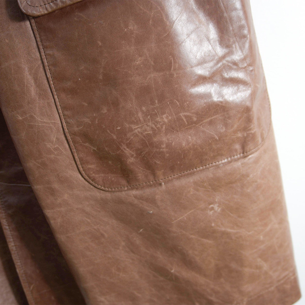 ISSEY MIYAKE MEN Archive All Leather Coat Brown Size 2