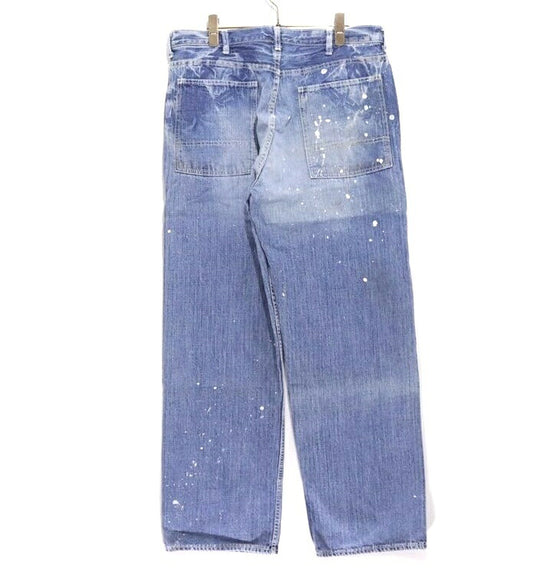 HECTIC Y2K Herringbone Paint Custom Bush Pants Blue Size M