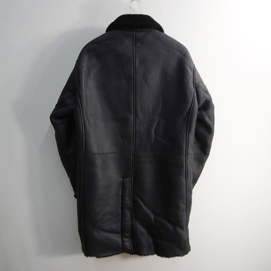 EMMETI SAXTON Mouton Lamb Leather Coat Black Size 48