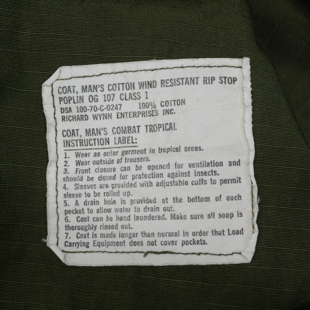 US ARMY 70s Ripstop Jungle Fatigue Jacket Size X-LARGE