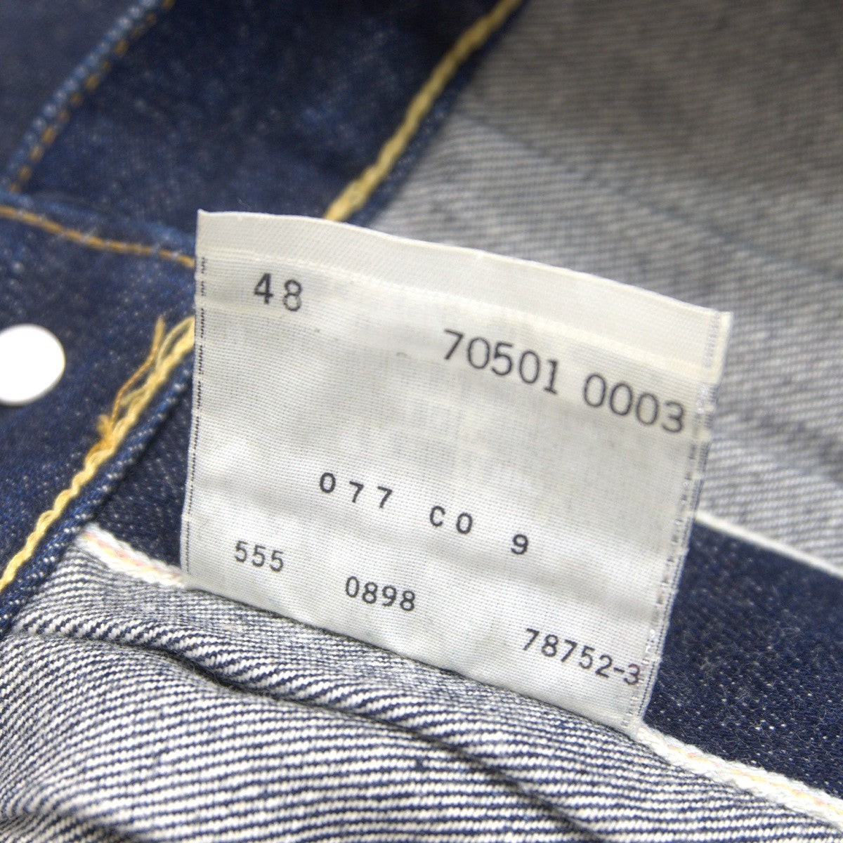 LEVI'S 506XX Big E Valencia Denim Jacket Dark Wash Size 48