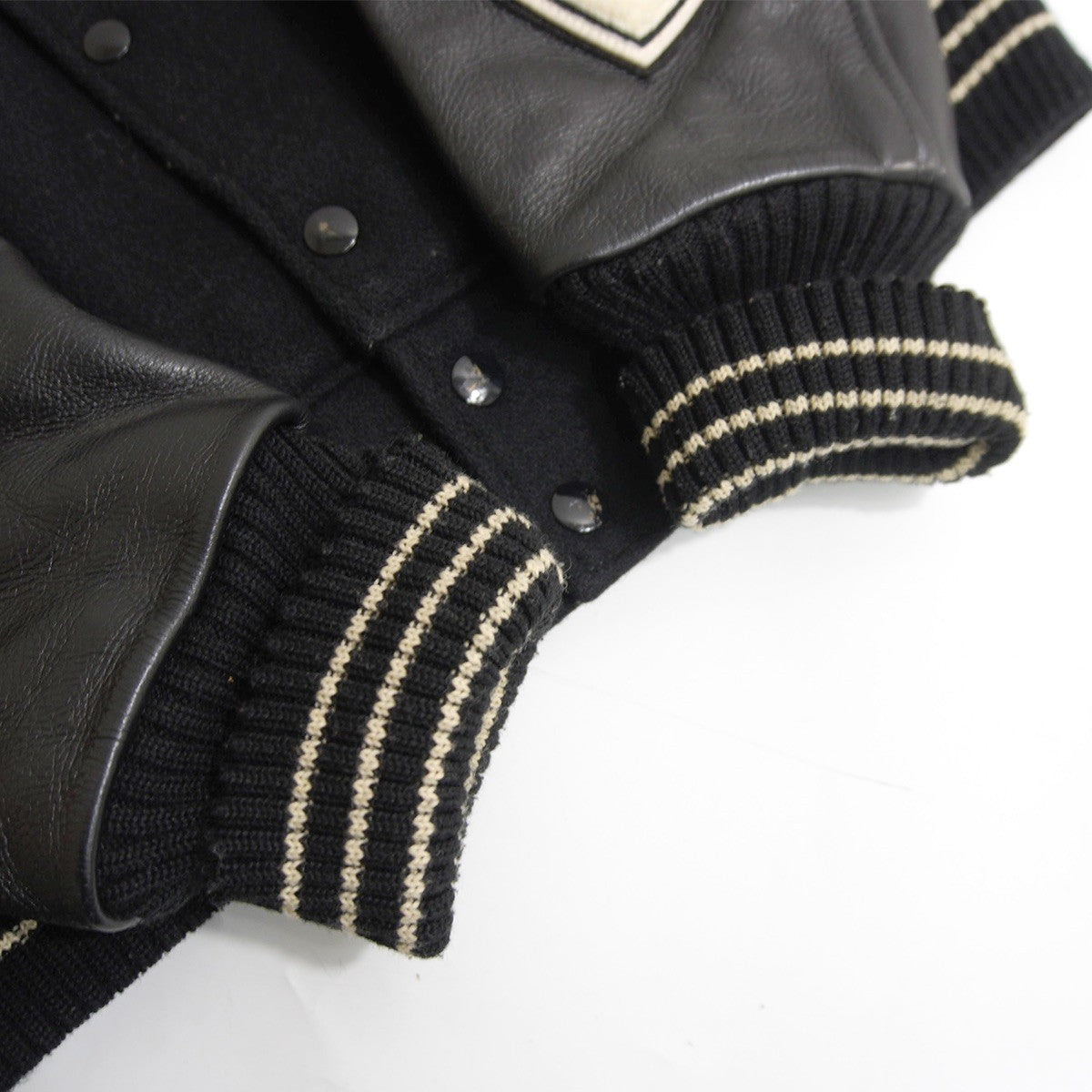 WHITESVILLE Full-Deco Leather Sleeve Stadium Jumper Size 40