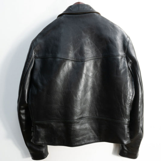 666 Horsehide Side Belt Double Rider Leather Jacket Size 44