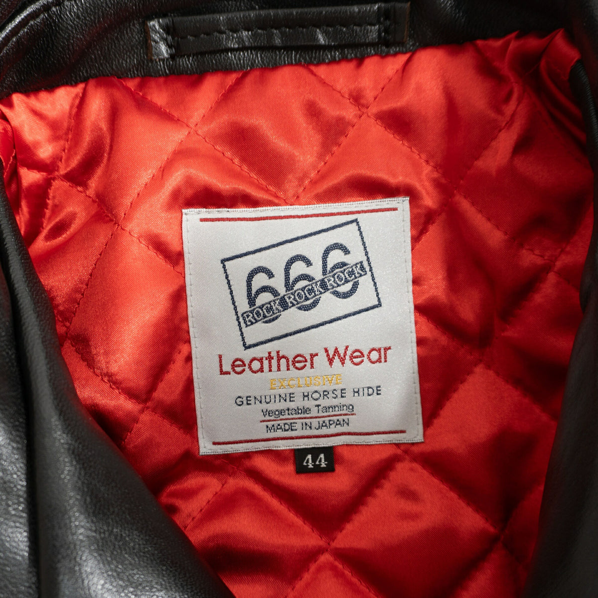 666 Horsehide Side Belt Double Rider Leather Jacket Size 44