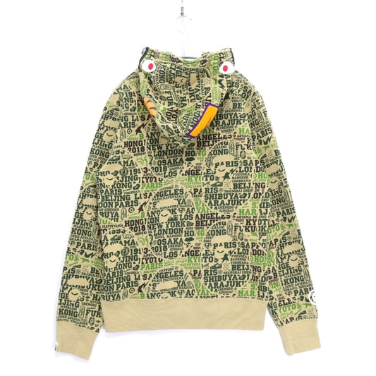 Bape A BATHING APE 18AW Shark Full-Zip Hoodie Beige Size S