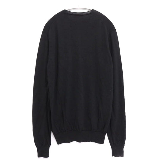 PRADA 23AW High Gauge Wool Crewneck Sweater Black Size 50