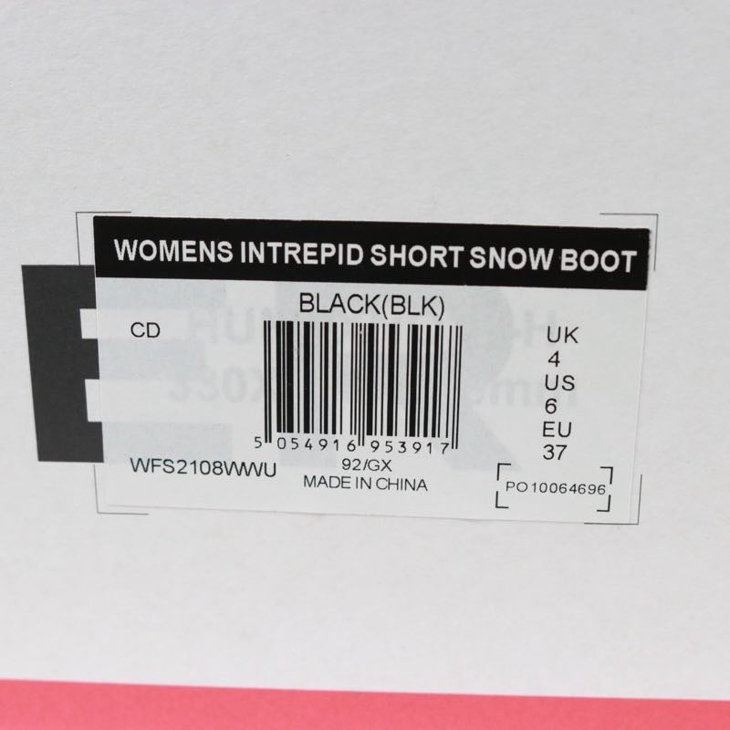 HUNTER Intrepid Insulated Short Snow Boots Black Size 23.0CM