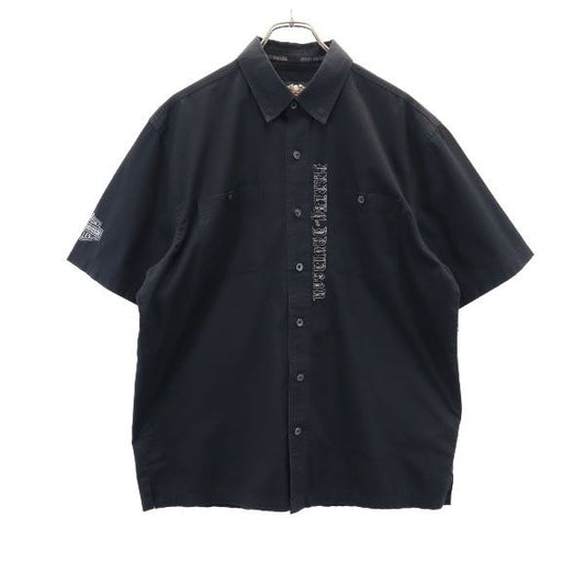HARLEY DAVIDSON Back Print Short Sleeve Shirt Black Size L