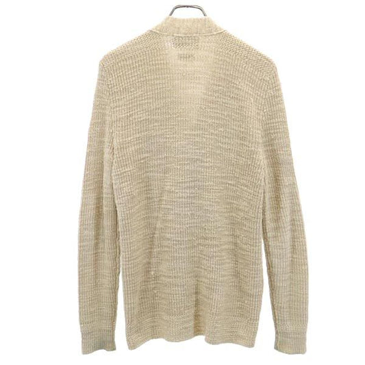 RRL 100% Silk Long Sleeve V-Neck Knit Cardigan Beige Size S
