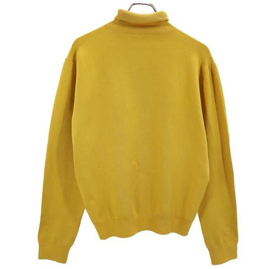 GUCCI Italian 100% Silk Turtleneck Sweater Mustard Size L