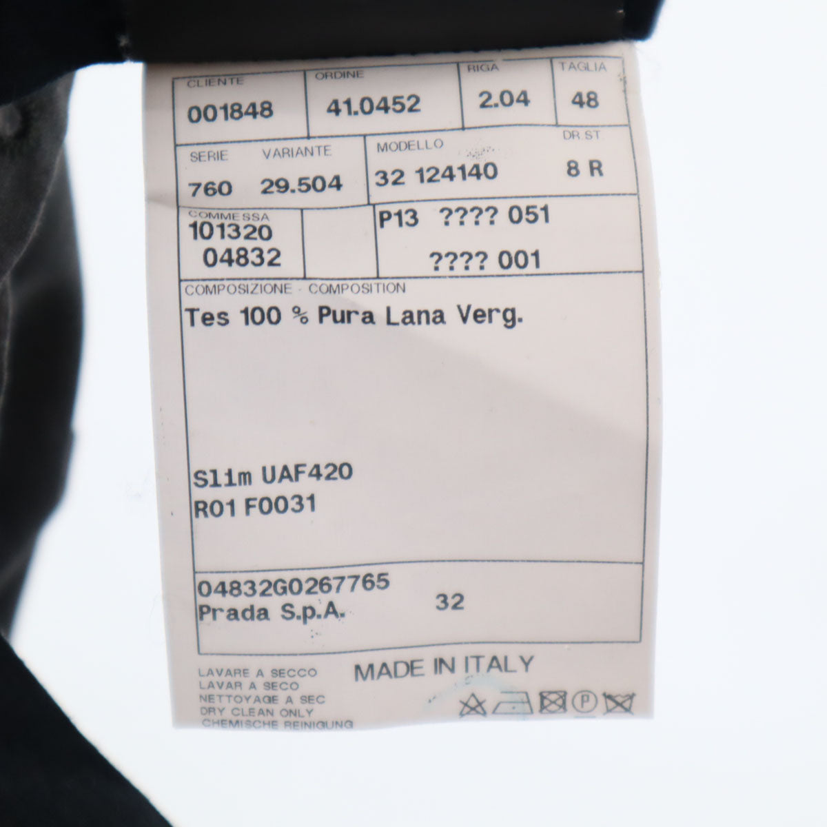 PRADA Italian Made Gray Wool Suit Size 48R