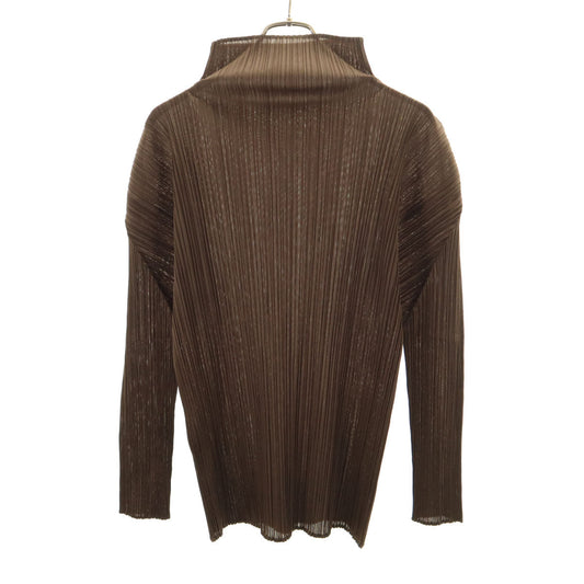 PLEATS PLEASE 90s Long Sleeve Pleated Brown Size 4