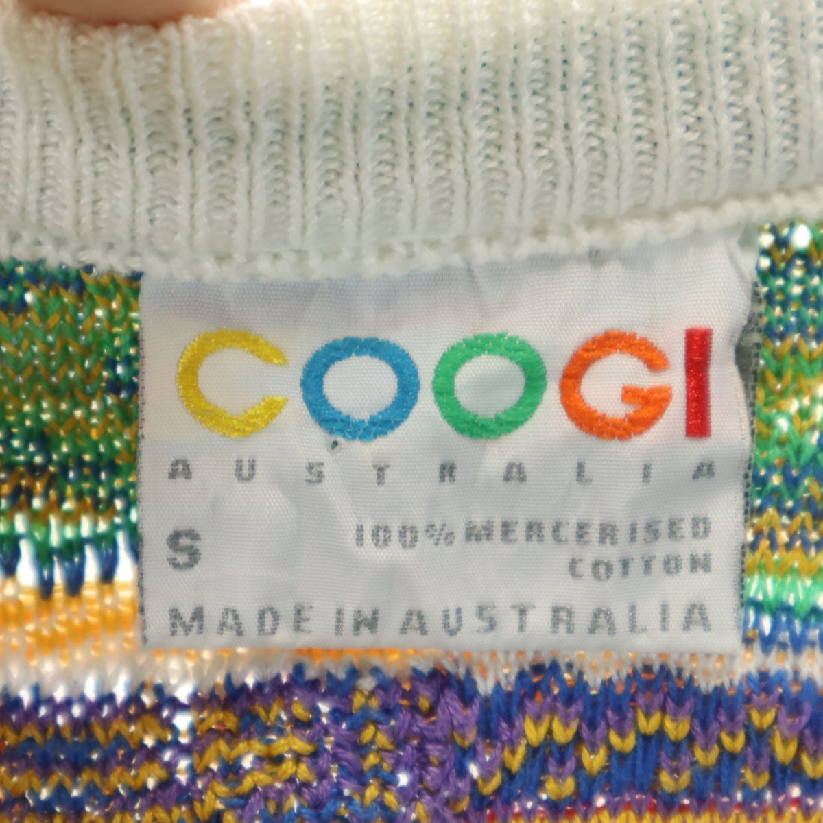 COOGI 90s Australian Made 3D Knit Cardigan Multi Size S