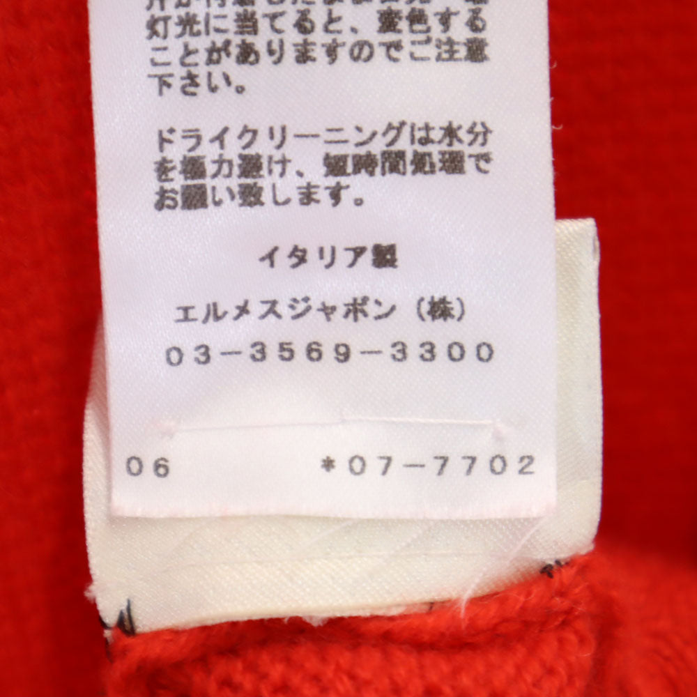HERMES Red Cashmere Blend Mock Neck Sweater Size 34